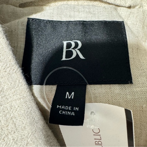 NWT Banana Republic Linen Bomber New Off White Zip Size Medium - Picture 7 of 15